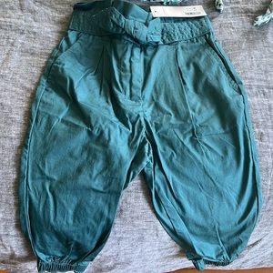 Toddler girls Janie and Jack green adjustable waist joggers size 18-24 month NWT